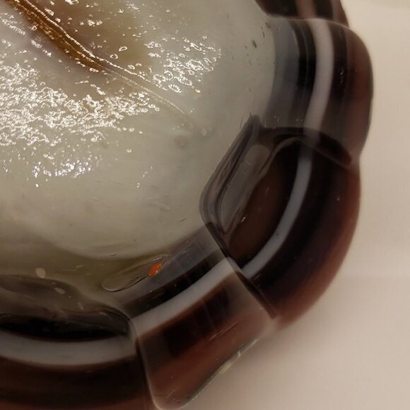 THICK Glassflower shaped Ashtray Bowl Dish Trinket Holder tealight  purple w - Picture 7 of 10